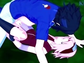 Sakura Haruno And Sasuke Uchiha Have Intense Orgy In A Park At Night. - Naruto Manga Porn